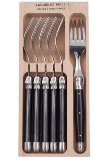 Laguiole 6 Piece Fork Set Black