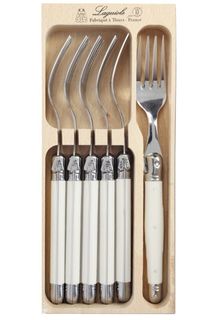 Laguiole 6 Piece Fork Set White