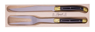 Laguiole Carving Set - Black & Brass