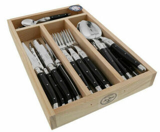 Andre Verdier Laguiole Cutlery Canteen Set 24 Piece Black