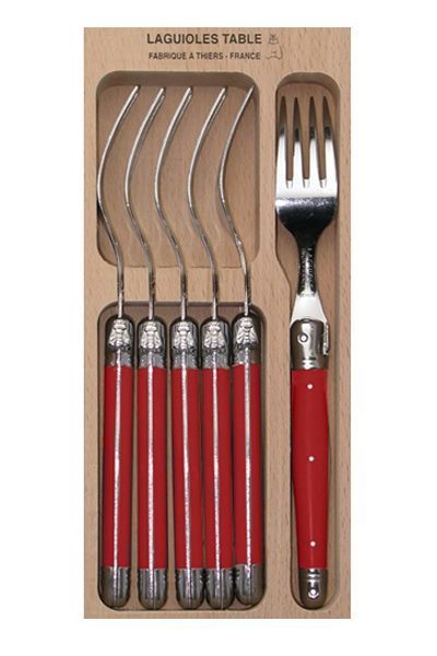 Laguiole 6 Piece Fork Set Red