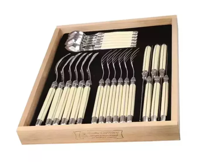 Andre Verdier Laguiole Cutlery Canteen Set 24 Piece Ivory