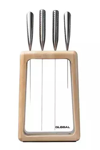 Global Hashira 5pc Knife Block Set - Maple