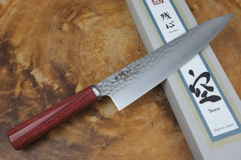 Zan Shin Sora Gyuto Knife 20cm Redwood