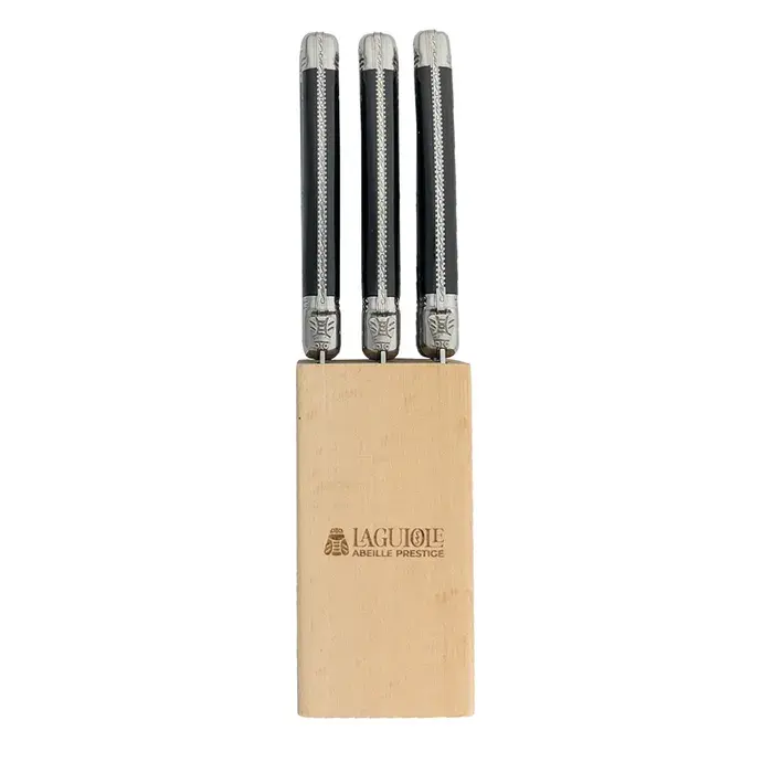 Abeille Prestige Laguiole Steak Knife Set Black