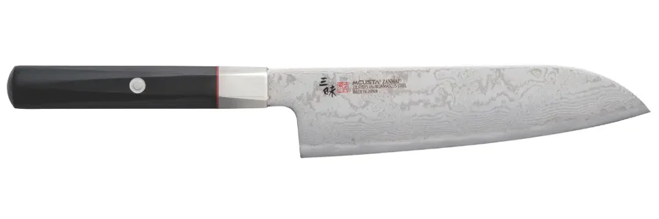 Zanmai Hybrid Splash Damascus 18cm Santoku