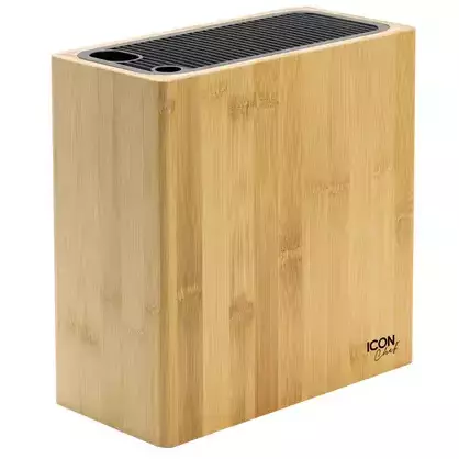 Icon Chef Universal Knife Block 32 Slot Bamboo