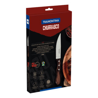 Tramontina Churrasco Steak Knife Jumbo Point Brown 4 Piece Set